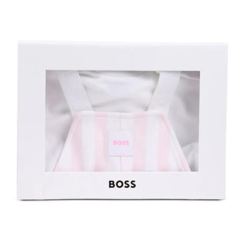 Hugo Boss Baby Girl Overalls & T-Shirt Set, Light Pink - Image 5