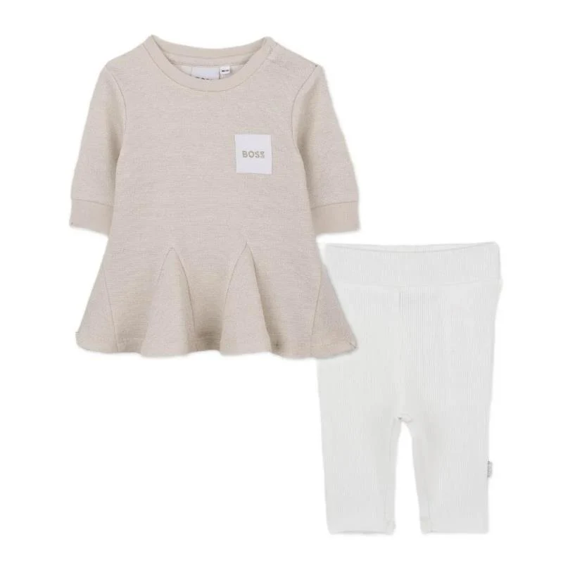 Hugo Boss Baby - Girl Peplum Top & Ribbed Leggings Set