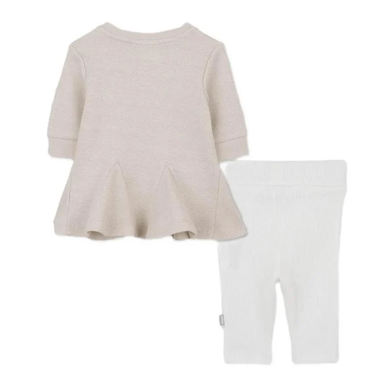 Hugo Boss Baby - Girl Peplum Top & Ribbed Leggings Set - Image 2