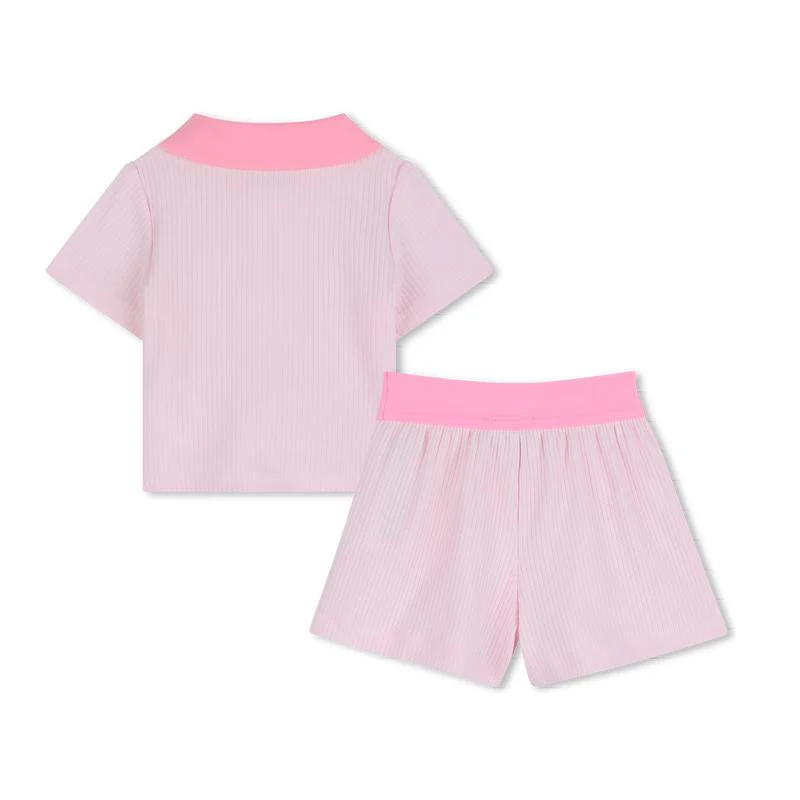 Hugo Boss Baby - Girl Polo And Shorts Set, Light Pink - Image 2