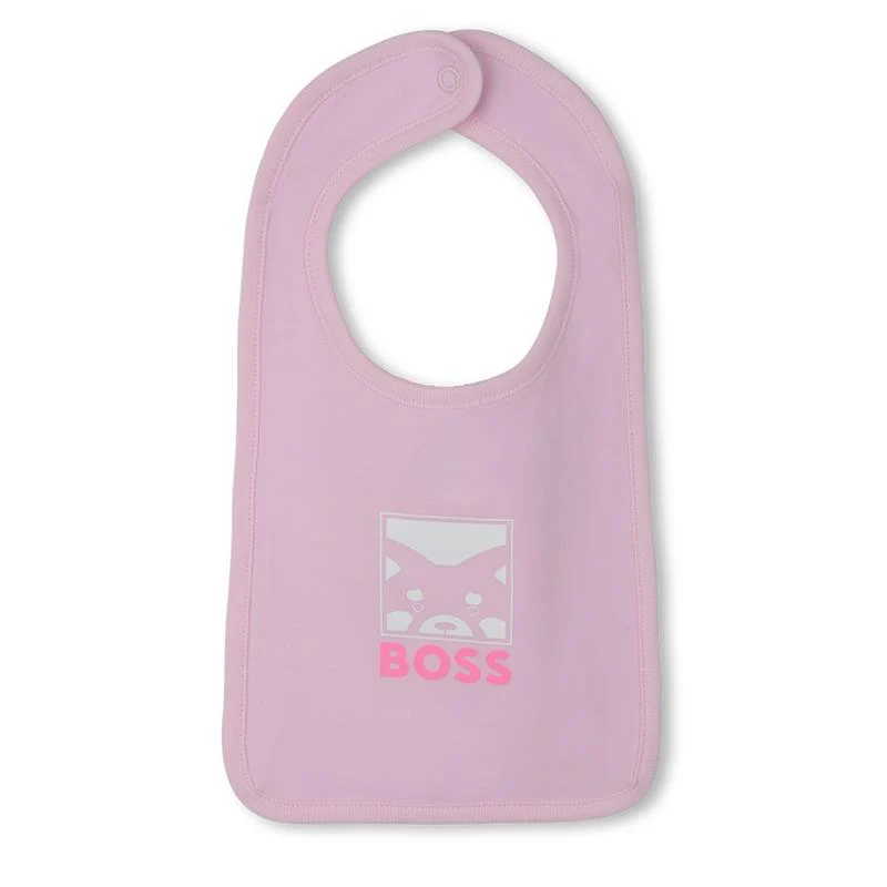 Hugo Boss Baby - Girls Footie Hat And Bib In Gift Box, Light Pink - Image 4