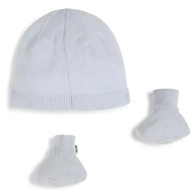 Hugo Boss Baby - Knit Hat & Booties Set, Light Blue - Image 2