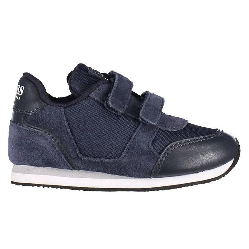 Hugo Boss Baby Leather & Suede Sneakers, Bright Blue - Image 4