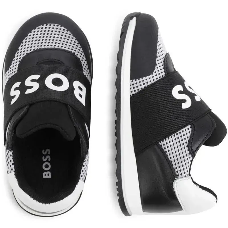 Hugo Boss Baby - Mesh Logo Sneaker Trainers, Black - Image 2