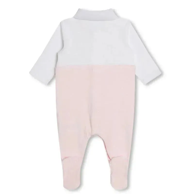 Hugo Boss Baby - Polo Footie Girl, White And Light Pink - Image 2