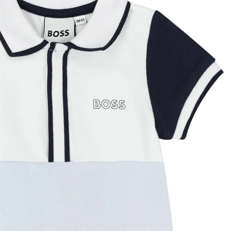 Hugo Boss Baby - Polo Pique Overall Pale Blue - Image 3