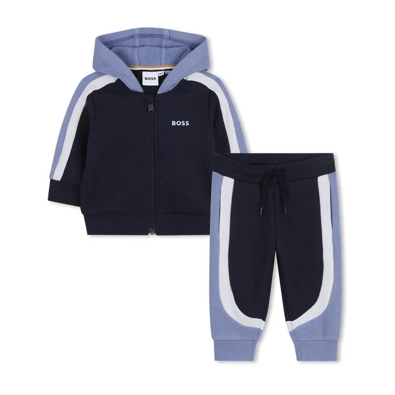 Hugo Boss Baby - Set Of Jogging Pants And Hooded Jogging Cardigan, Navy