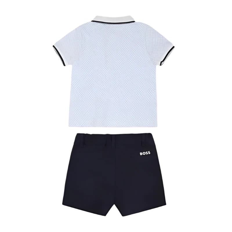 Hugo Boss Baby - Set Polo + Shorts Set, Pale Blue - Image 2