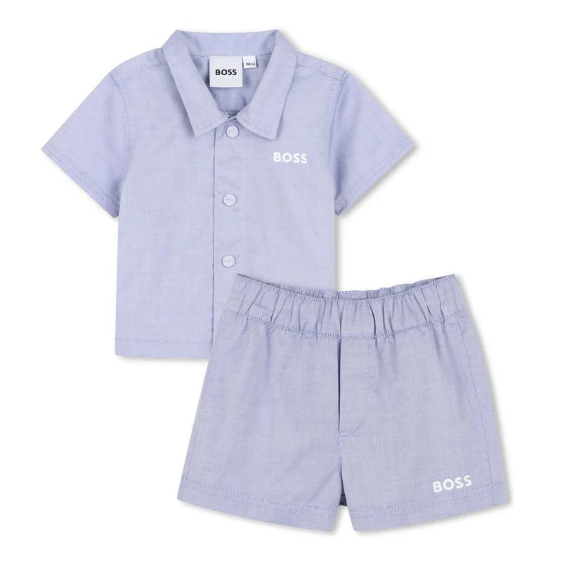 Hugo Boss Baby Shirt And Shorts Set Blue