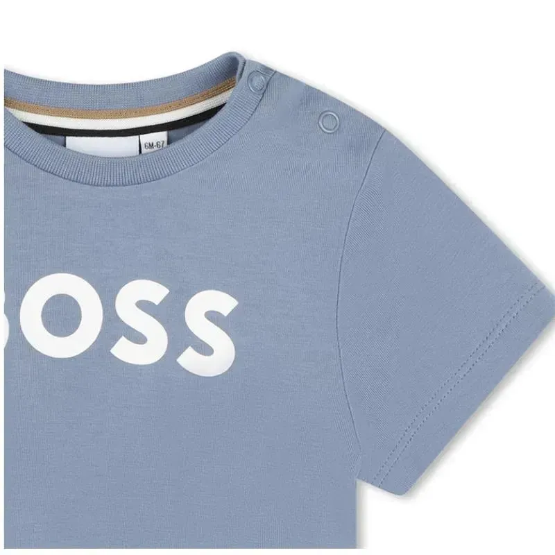 Hugo Boss Baby - Short Sleeve Basic Logo Tee, Grey - Image 3