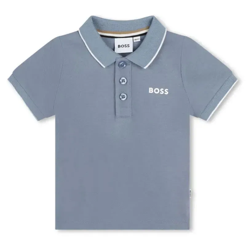 Hugo Boss Baby - Short Sleeve Pique Polo, Blue