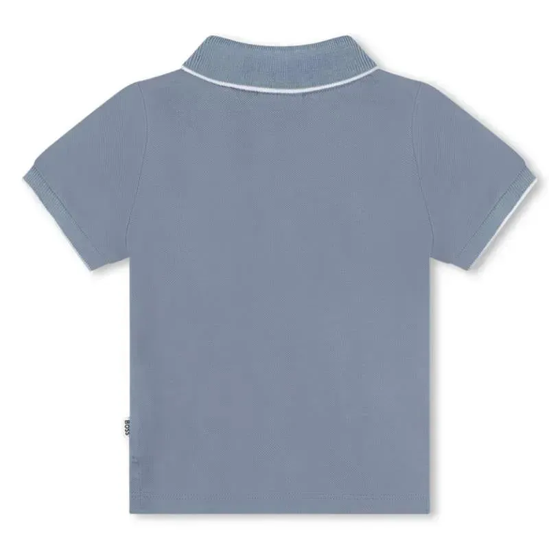 Hugo Boss Baby - Short Sleeve Pique Polo, Blue - Image 2