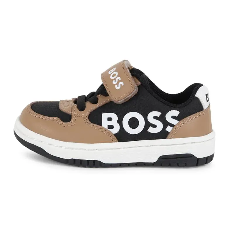 Hugo Boss Baby - Sneaker In Mix Material, Black/Beige - Image 3