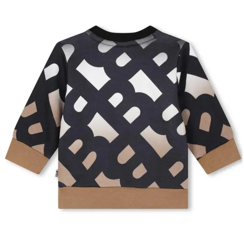 Hugo Boss Baby - Sweatshirt Allover B Monogram, Black/Beige - Image 2