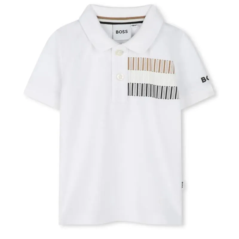 Hugo Boss Baby - Tricolor Short Sleeve Polo White