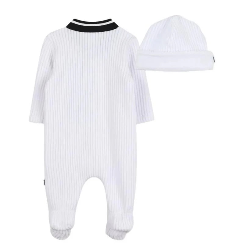 Hugo Boss Baby - Unisex Footie & Hat Set, White - Image 2