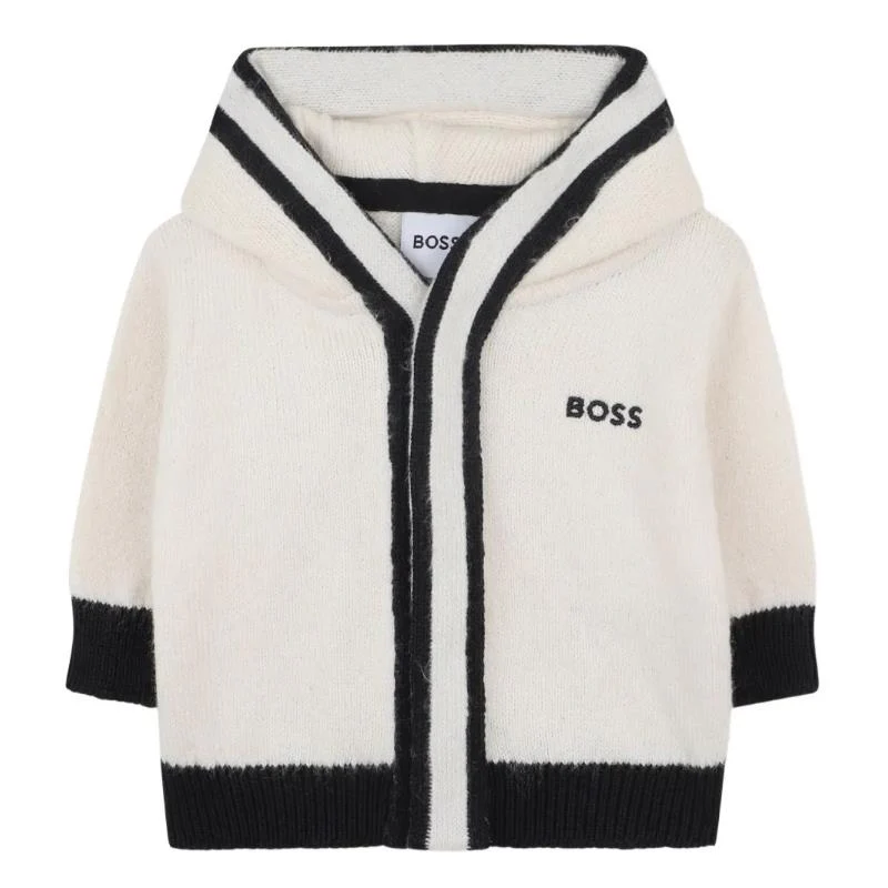 Hugo Boss Baby - Unisex Hooded Cardigan & Pants Set, Off White - Image 3