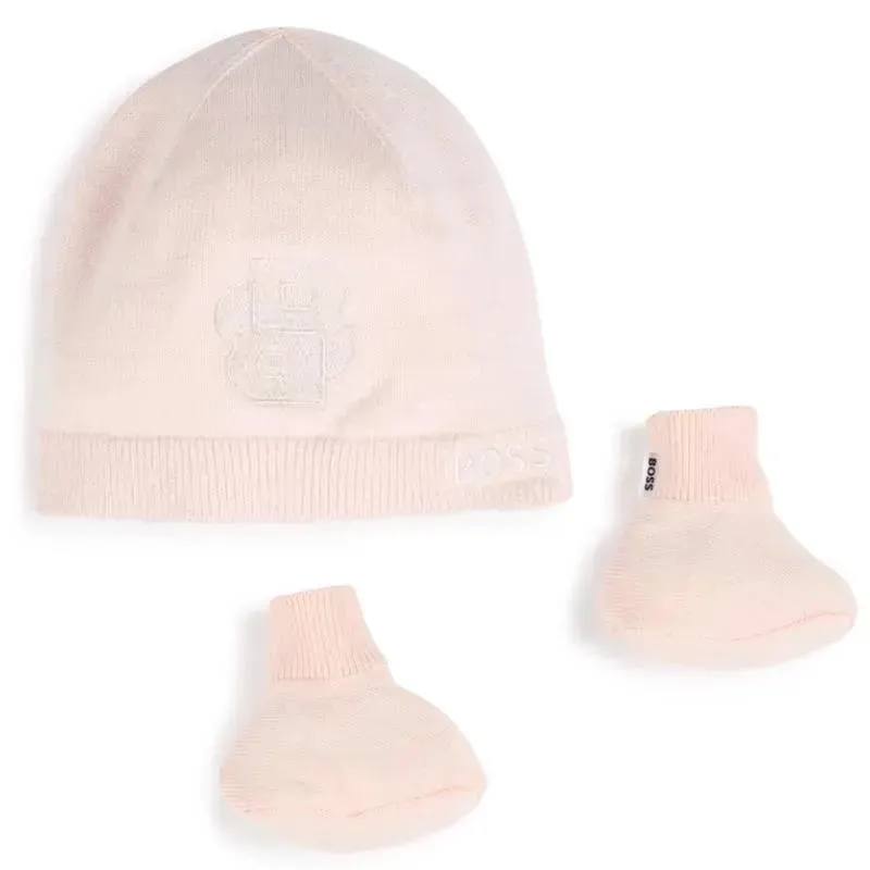Hugo Boss Boss - Knit Hat & Booties Set, Pink