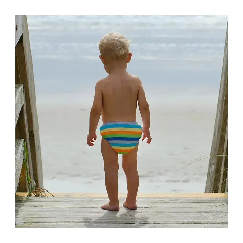 i play Snap Reusable Absorbent Swimsuit Diaper, Gray Multistripe - Image 3