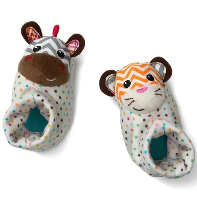 Infantino Foot Rattles - Zebra & Tiger