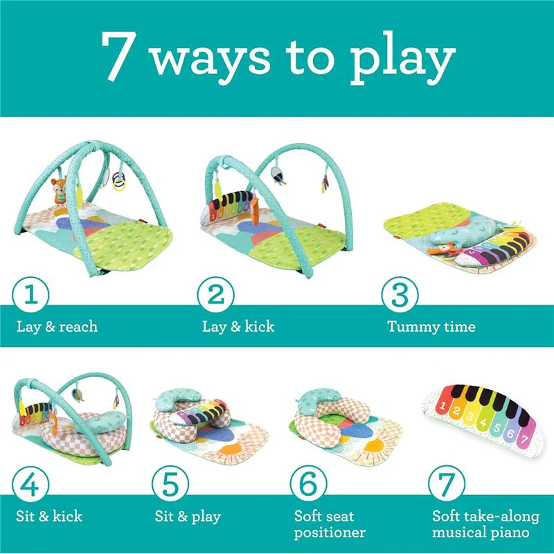 Infantino - Kick N Keys 7-In-1 Musical Piano Activity Gym - Image 8