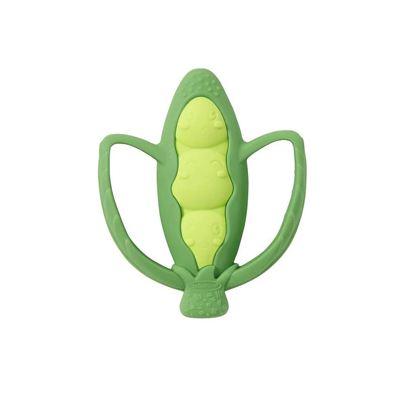Infantino - Lil' Nibbles Textured Silicone Teether, Peas