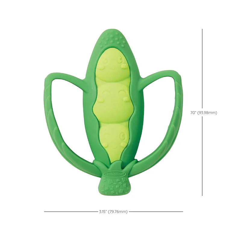 Infantino - Lil' Nibbles Textured Silicone Teether, Peas - Image 4