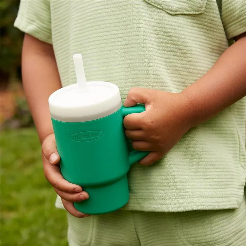 Infantino - My 1St Tumbler - Soft Silicone 9 Oz, Alpine - Image 3