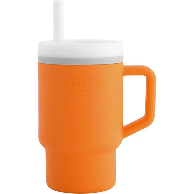 Infantino - My 1St Tumbler - Soft Silicone 9 Oz, Creamsicle