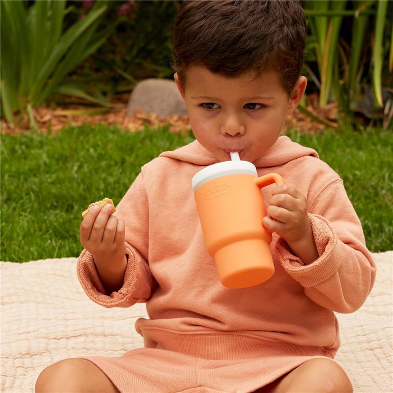Infantino - My 1St Tumbler - Soft Silicone 9 Oz, Creamsicle - Image 5