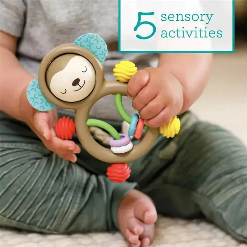Infantino - Wee Wild Ones - Busy Lil' Sensory Rattle, Monkey - Image 2
