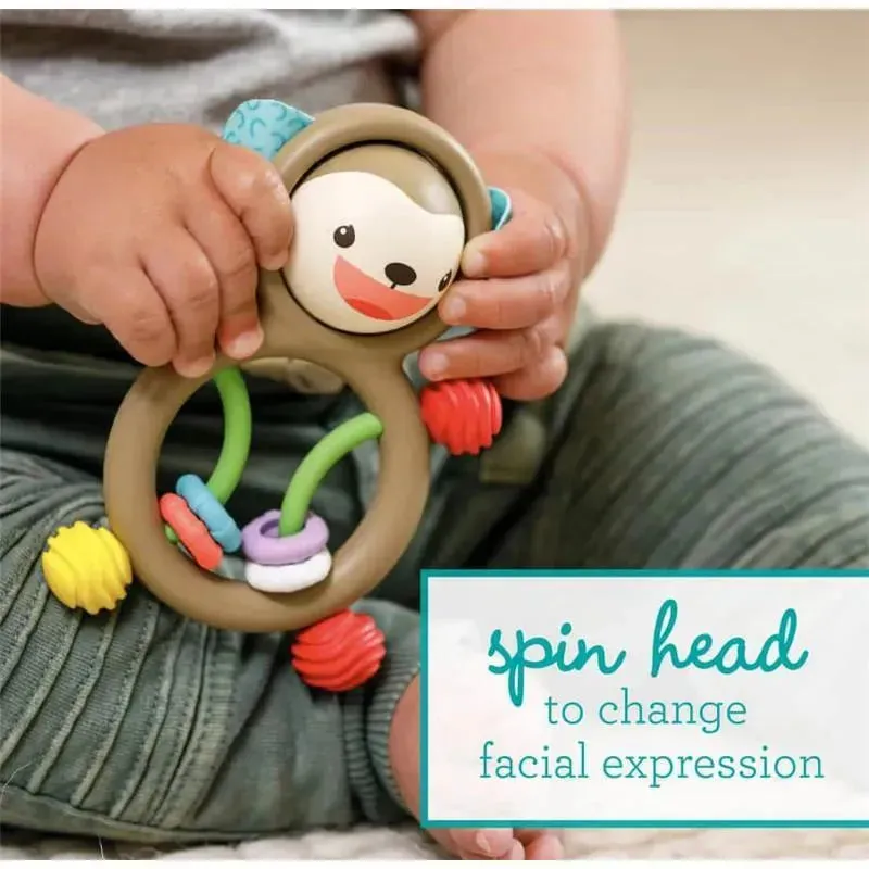 Infantino - Wee Wild Ones - Busy Lil' Sensory Rattle, Monkey - Image 3