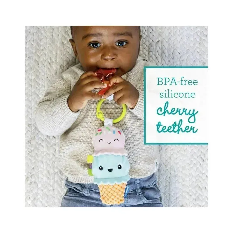Infantino - Wee Wild Ones - Plushy Pal & Teether, Ice Cream - Image 3