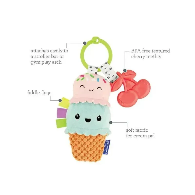 Infantino - Wee Wild Ones - Plushy Pal & Teether, Ice Cream - Image 5