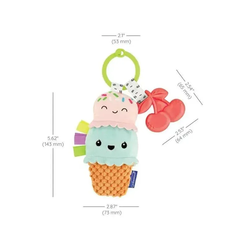 Infantino - Wee Wild Ones - Plushy Pal & Teether, Ice Cream - Image 6
