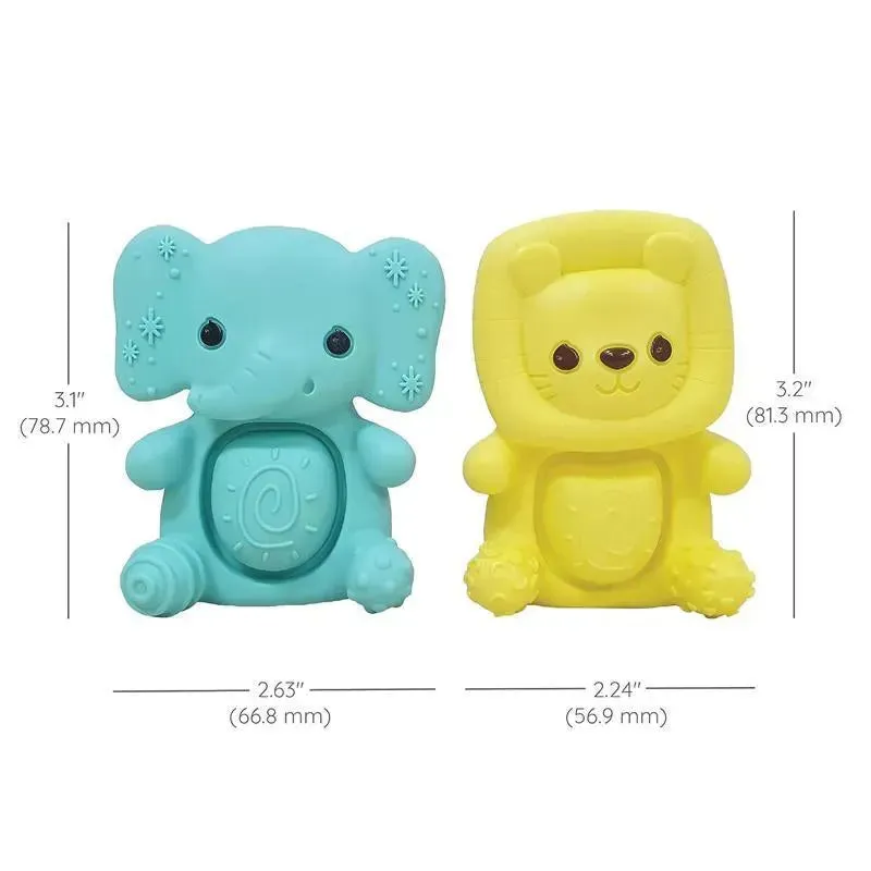 Infantino - Wee Wild Ones - Teethimal Pop Pals, Elephant/Lion - Image 3