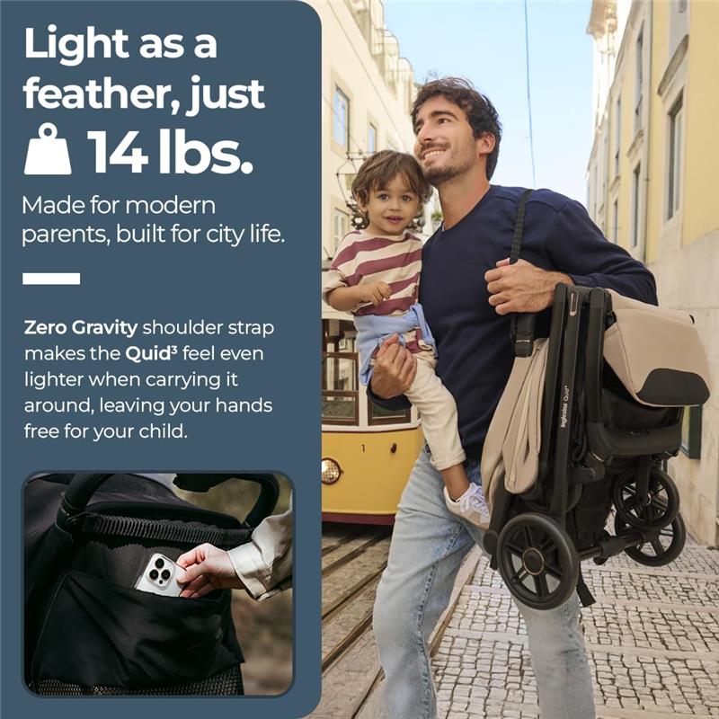 Inglesina - Quid³ Compact Lightweight Stroller, Cosmic Black - Image 7