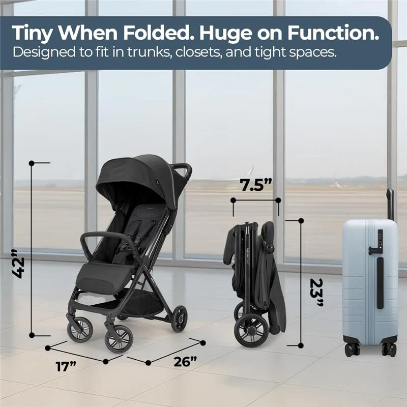 Inglesina - Quid³ Compact Lightweight Stroller, Lunar Beige - Image 8