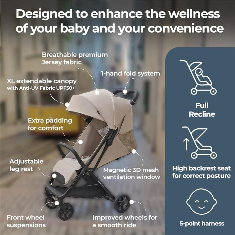 Inglesina - Quid³ Compact Lightweight Stroller - Planet Green - Image 4