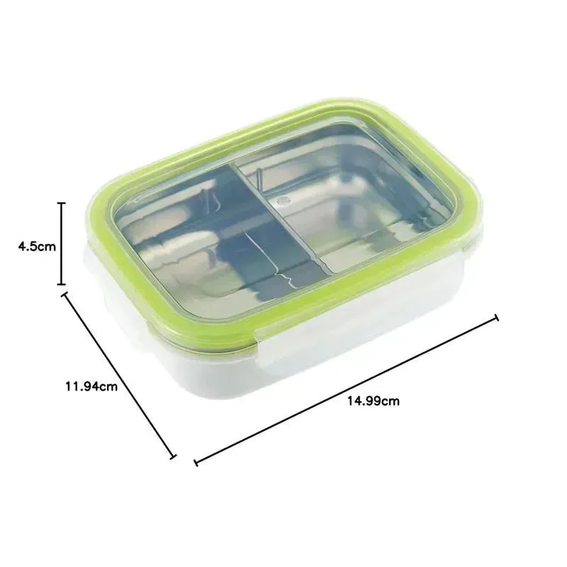 Innobaby - Keepin' Fresh Stainless Steel Divided Bento Snack Box, 11 oz, Green - Image 3