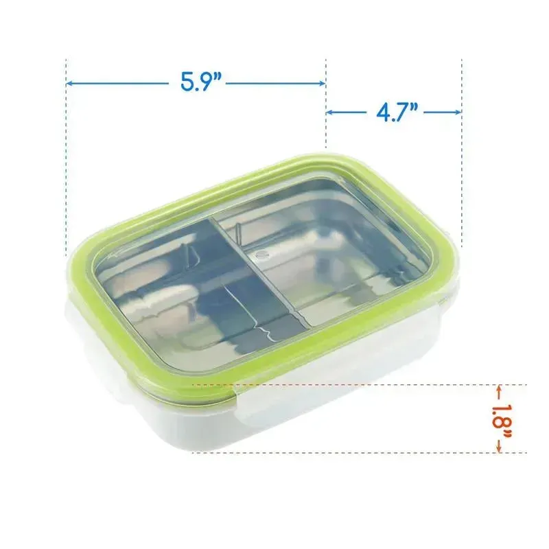 Innobaby - Keepin' Fresh Stainless Steel Divided Bento Snack Box, 11 oz, Green - Image 6