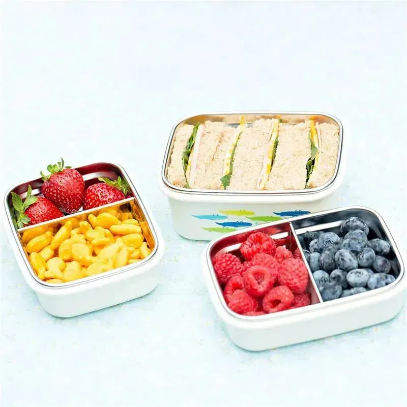 Innobaby - Keepin' Fresh Stainless Steel Divided Bento Snack Box, 11 oz, Green - Image 8
