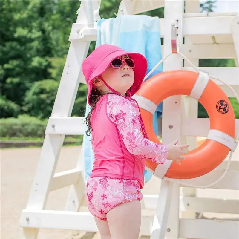 Iplay - 2Pc Rashguard Set With Reusable Swim Diaper, Pink Hawaiian Turtle - Image 6