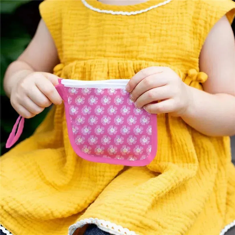 Iplay Baby - Reusable Snack Bags 2 Pack, Pink Flower Field, 6M - Image 3