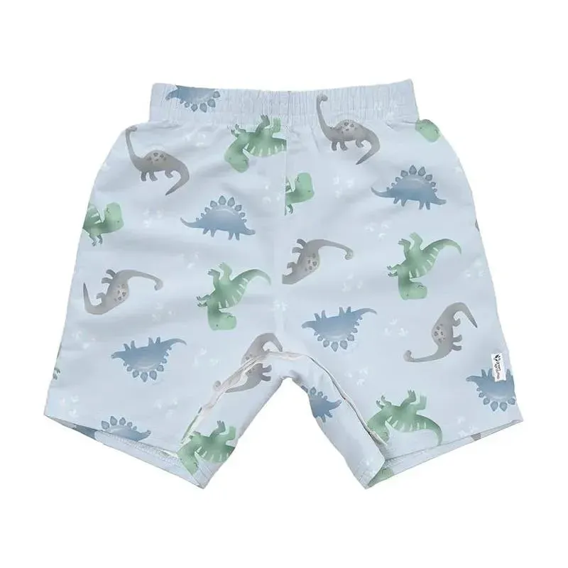 Iplay - Easy-Change Eco Swim Trunks, Light Blue Dinos - Image 2