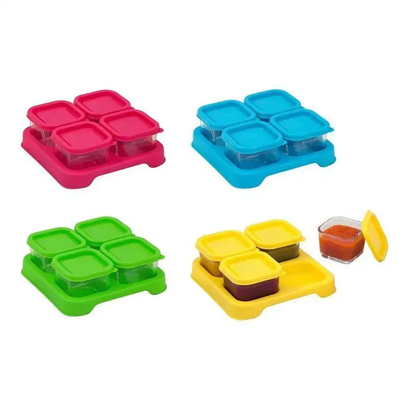 Iplay Fresh Food Glass Cubes 2 Oz 4 Pack - Aqua - Image 3