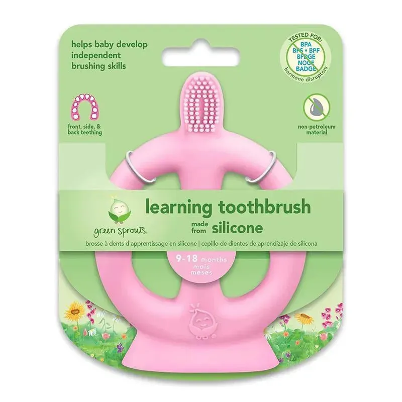 Iplay - Learning Toothbrush Made From Silicone, Pink, 9/18M - Image 2