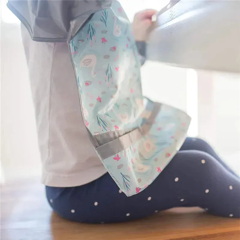Iplay - Snap & Go Easy-Wear Long Sleeve Bib, Aqua Swan - Image 2