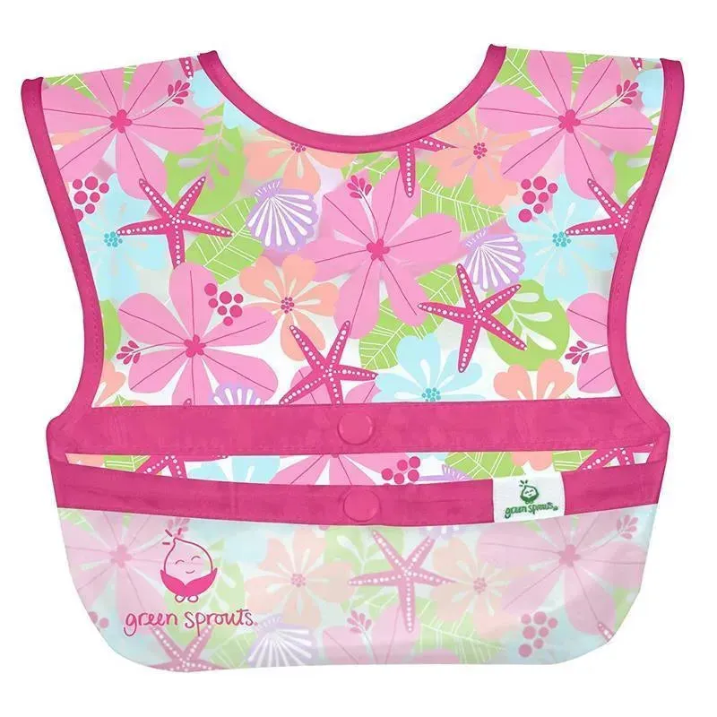 Iplay - Snap & Go Wipe-Off Bibs (3Pk), Pink Shell Floral, 9-18 Months - Image 3