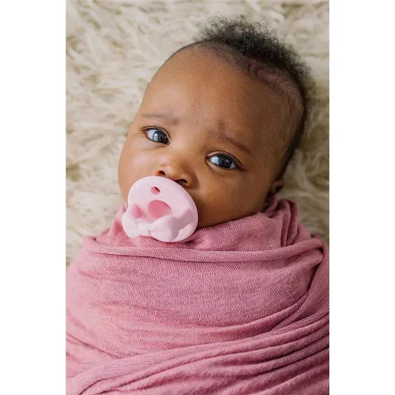 Itzy Ritzy - 2-Pack Silicone Pacifiers - Bow (Light Pink/Dark Pink) - Image 5